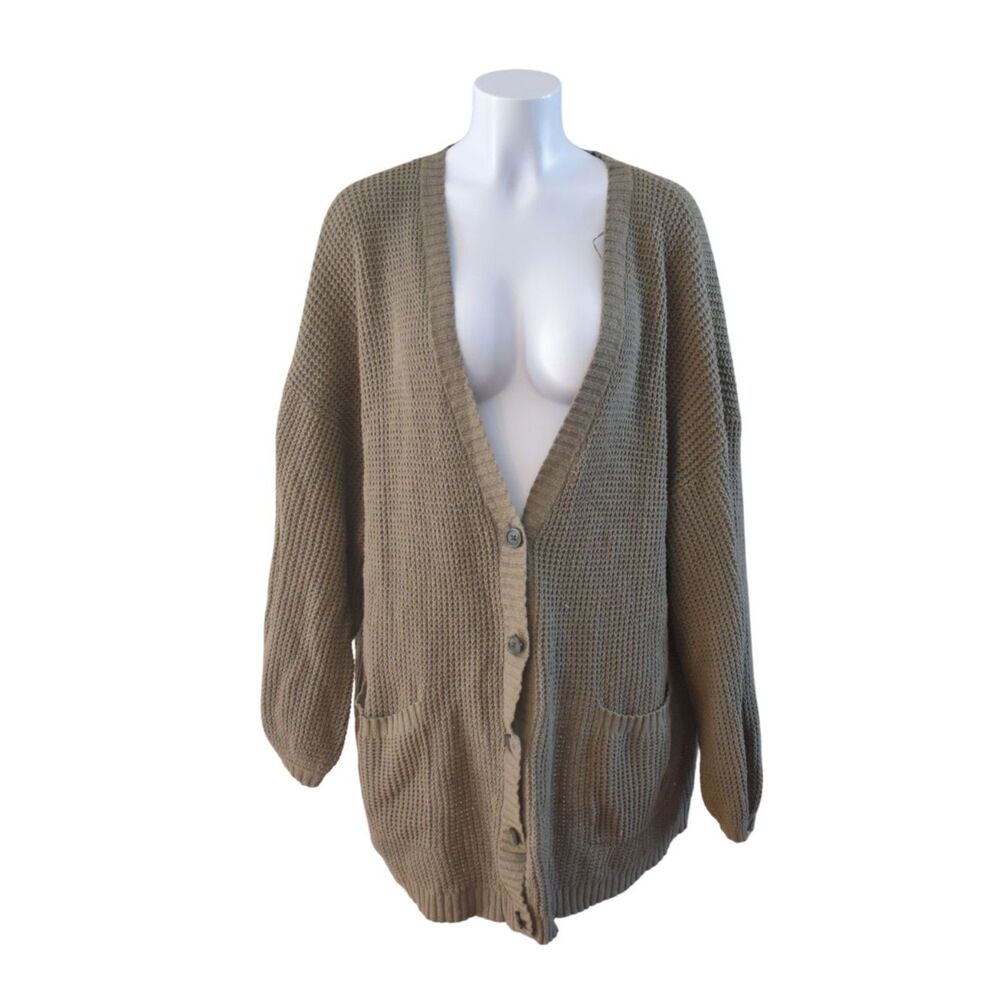 American Eagle Oversized Button Front Cardigan Brown Womens L/XL